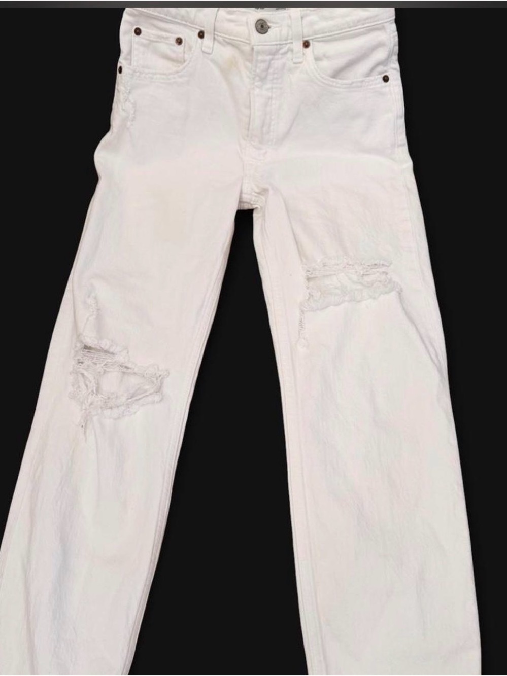 Abercrombie & Fitch White High Rise 'The Mom' Jeans